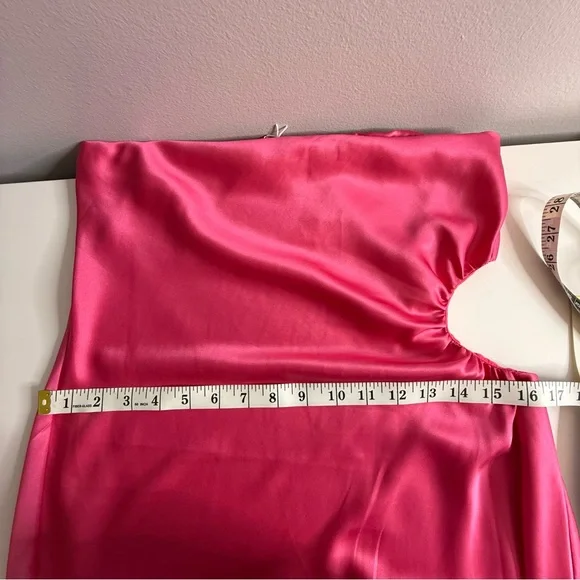 Reformation Nevaeh strapless maxi dress with cutout in Flambé pink Med NWT - Picture 11 of 11